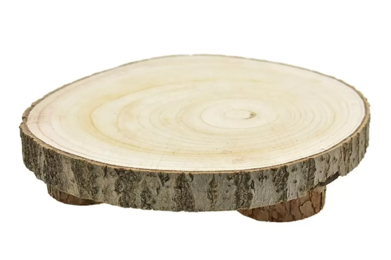 Base In Legno Rotonda Dia.35Cm Con Piede