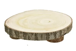 Base In Legno Rotonda Dia.30Cm Con Piede