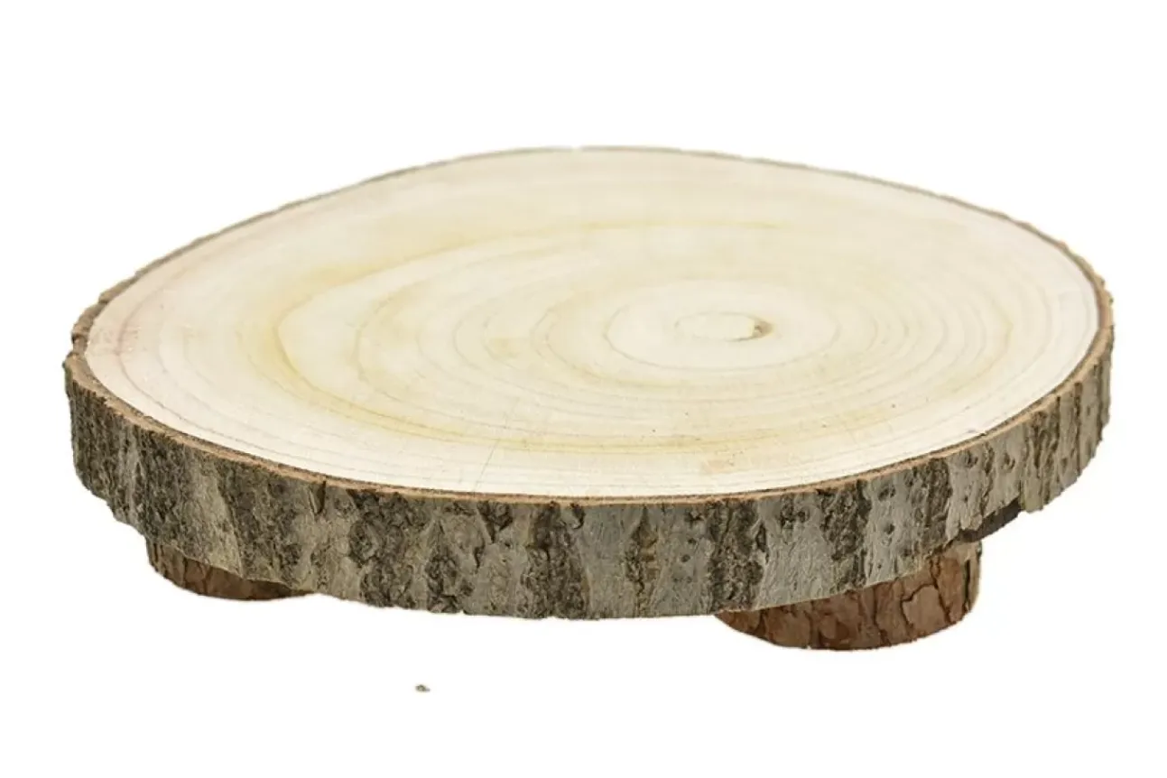Base In Legno Rotonda Dia.30Cm Con Piede