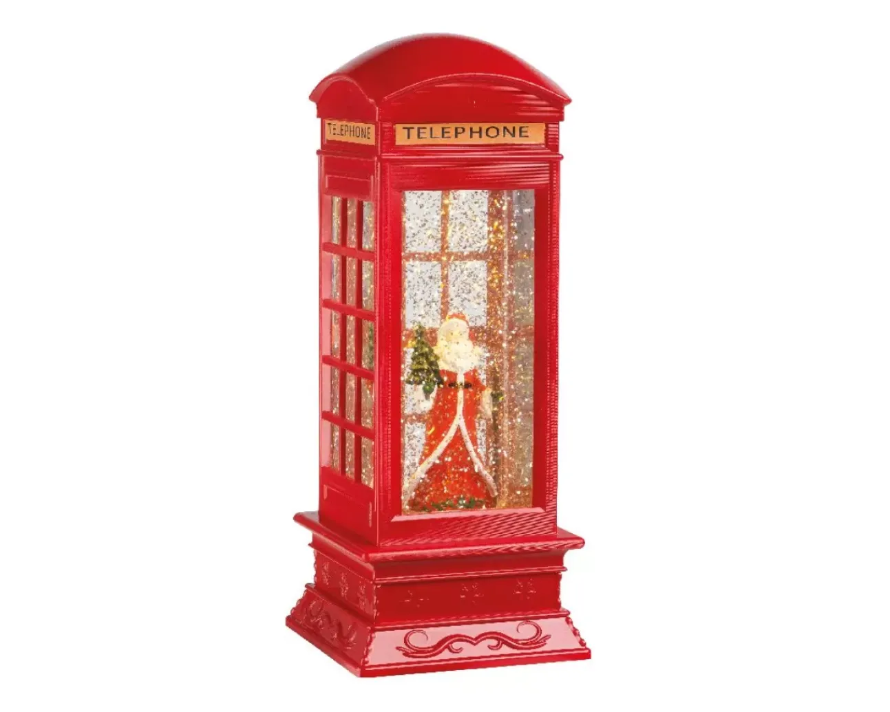 Cabina Telefonica Led Decorativa H27Cm Con Babbo Natale
