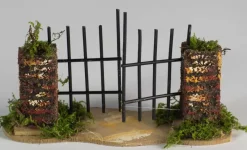 Cancello 2 Ante In Ferro Con Base 14.5X4X8.5Cm