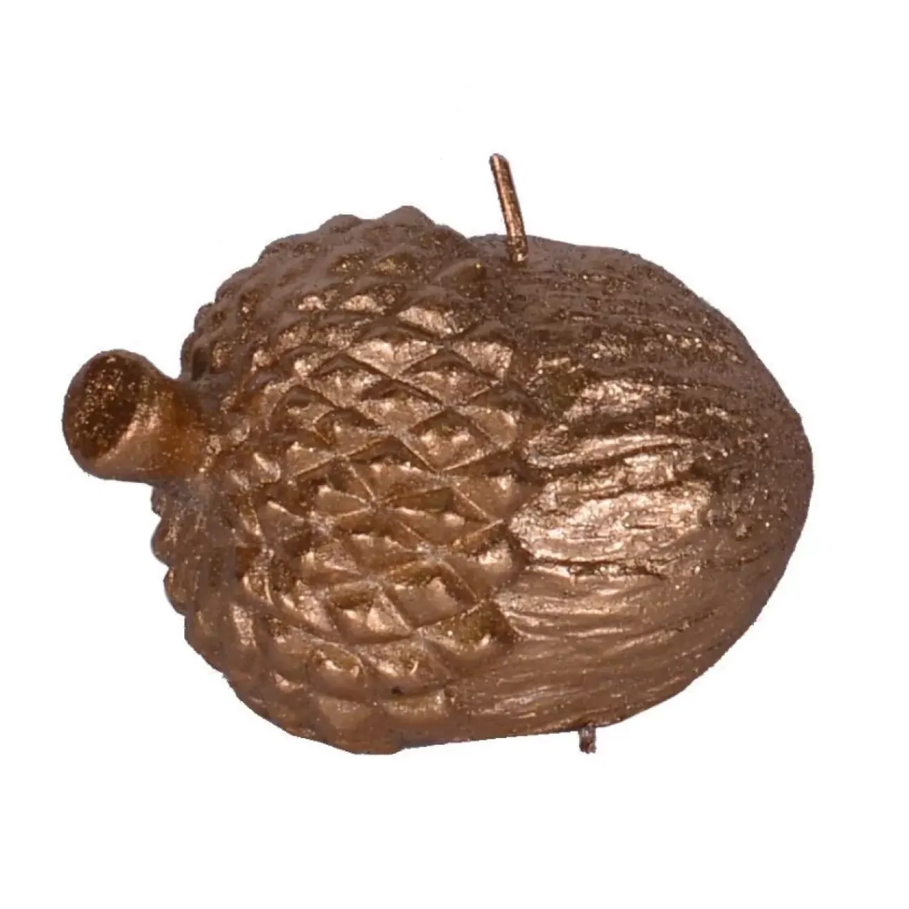 Candela Decorativa Ghianda 6X10Cm Oro Scuro