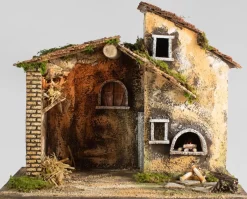 Capanna 45X30X36Cm Con Luce E Forno Effetto Fiamma Realistica