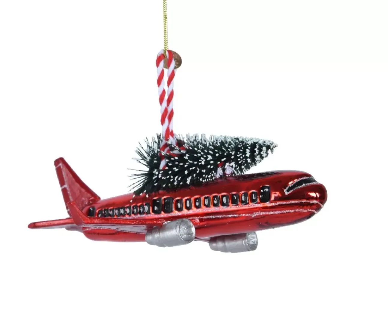 Ciondolo Natalizio Aereo Con Albero Di Natale 15,9Cm