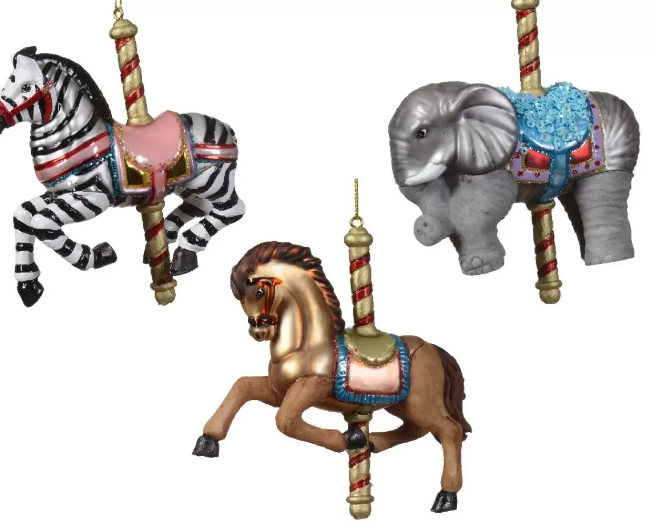 1 Ciondolo Natalizio 12Cm Animali Da Circo Modello Assortito