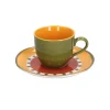 Cottage Tazza Caffe' Con Piattino Rosa & Tulipani