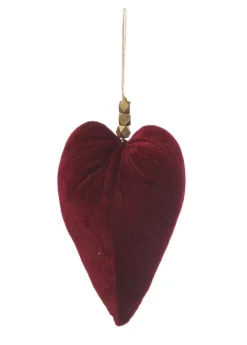 Cuore Velluto Appendibile 18Cm Bordeaux