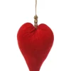 Cuore Velluto Appendibile 18Cm Rosso