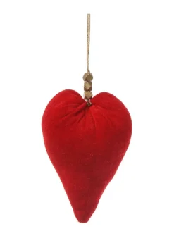 Cuore Velluto Appendibile 18Cm Rosso