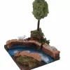 Curva Di Fiume Con Albero 14X14X14Cm