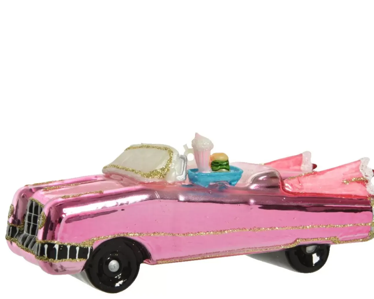 Decorazione Auto Rosa Con Glitter Appendibile In Vetro