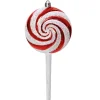 1 Decorazione Candy Stick Lecca Lecca Bianco/Rosso Con Glitter