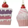 1 Decorazione Torta/Cupcake Rosa Appendibile Con Glitter Modello Assortito
