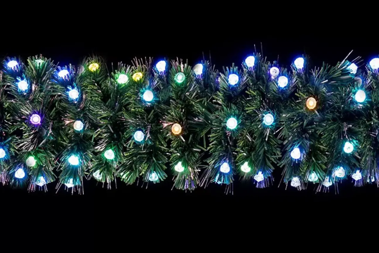 Festone Luminoso 2 Metri 112 Led Multicolor In Fibra Ottica