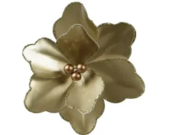 Fiore Con Clip E Bacche Oro 15X8Cm
