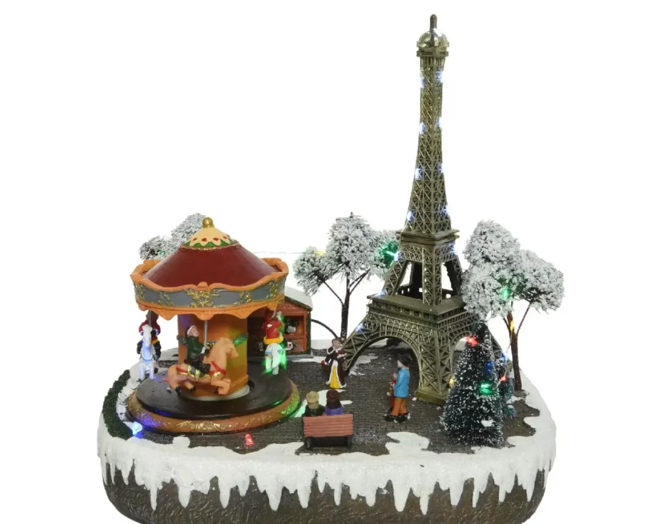 Giostrina A Led Tour Eiffel 29,5X24X30Cm Con Musica E Movimento