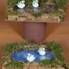 Lago 20X12Cm Con Doppio Cigno Assortito