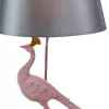 Lampada Da Tavolo Pavone 51X25,5X62Cm Rosa/Grigio