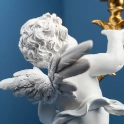 Lampada Da Tavolo Putto 23X22X49Cm Bianco/Oro