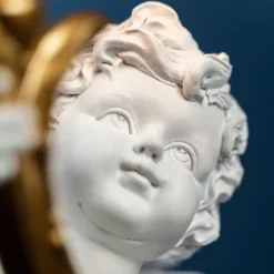 Lampada Da Tavolo Putto 23X22X49Cm Bianco/Oro
