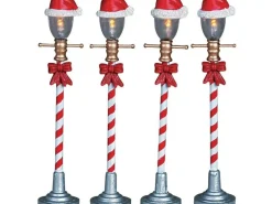 Lampioni Di Santa Claus - Santa Hat Street Lamp, Set Of 4