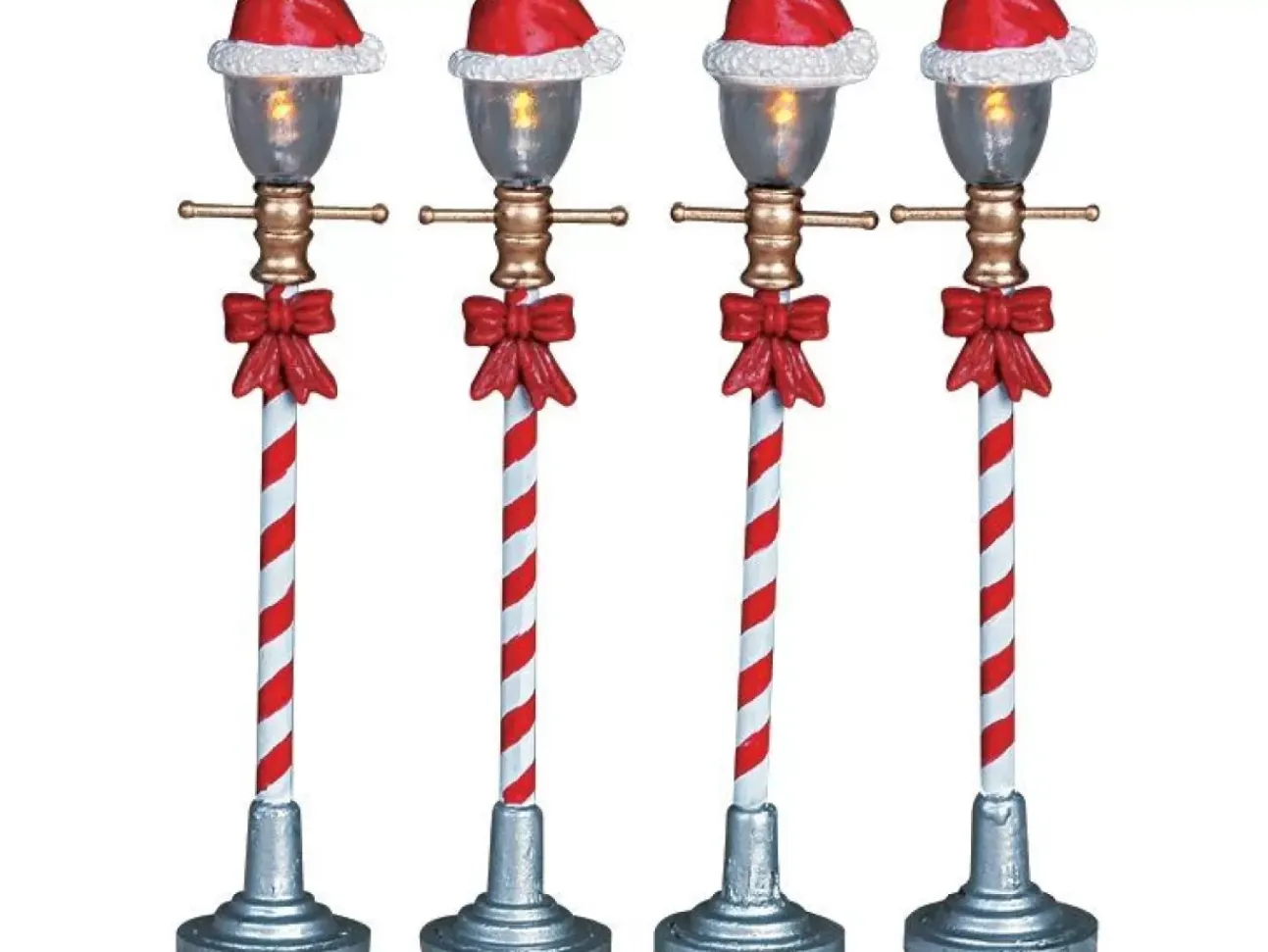 Lampioni Di Santa Claus - Santa Hat Street Lamp, Set Of 4