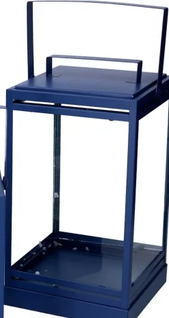Lanterna In Metallo Blu 15X15X28,3Cm