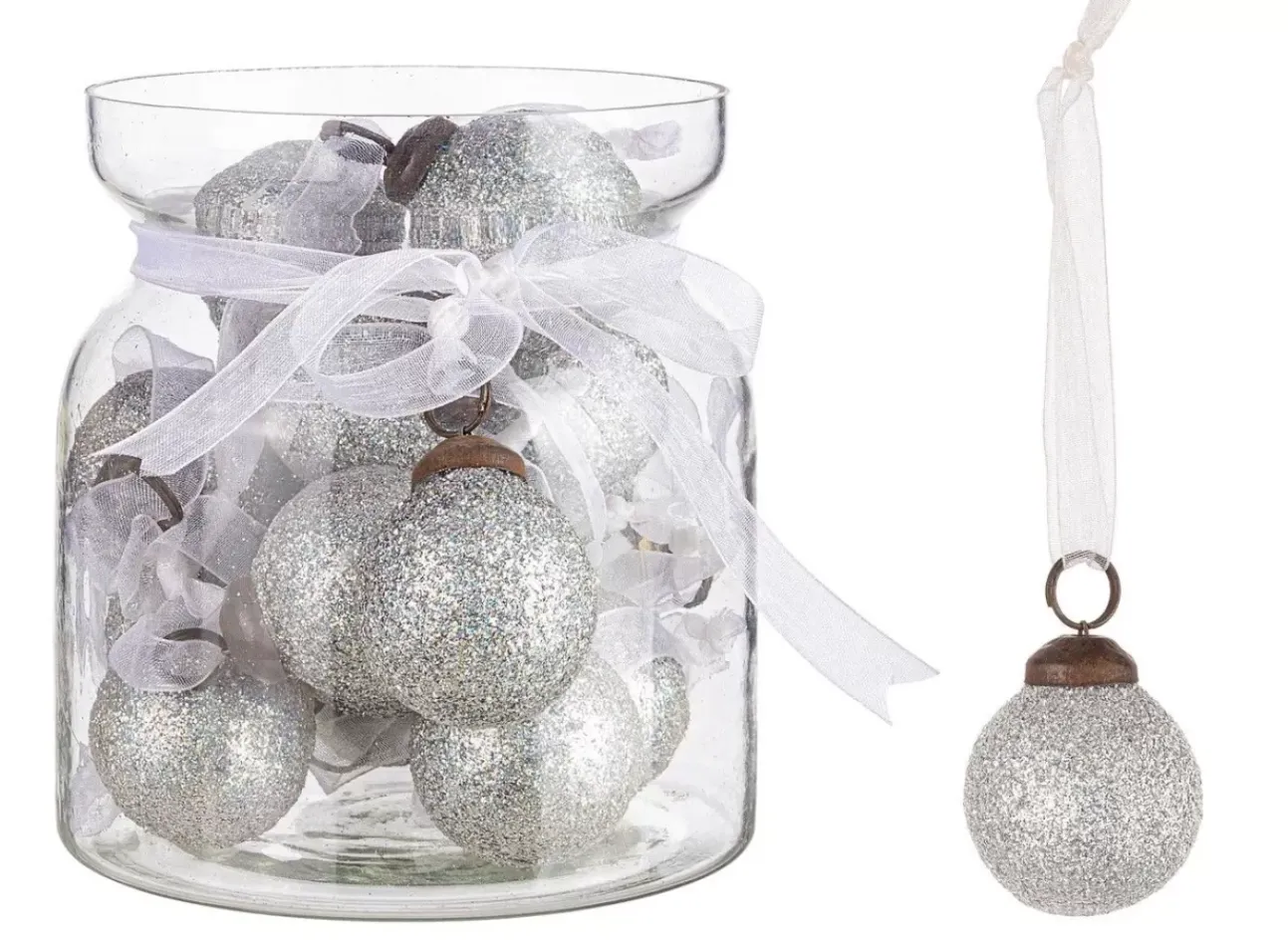 Mini Pallina Argento Con Fiocco 2,5Xh2,5Cm