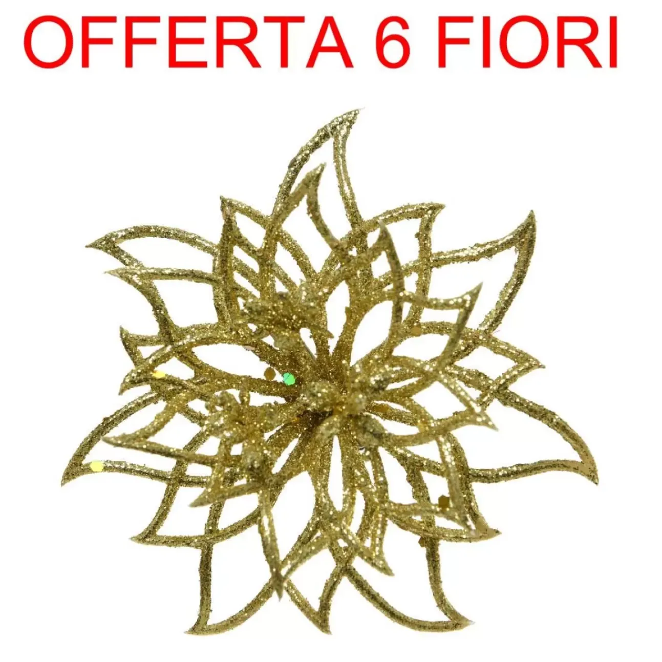 Offerta 6 Fiori Appendibili Oro 14X5Cm
