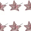 Offerta 10 Fiori Decorativi Con Gambo Lungo Rosa Scuro Glitter 70Cm