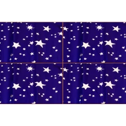 Offerta 4 Rotoli Carta Cielo Metallizzata Stelle Argento 70X100Cm