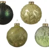 1 Pallina Con Decorazioni Natalizie Pistacchio Modello Assortito