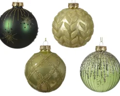 1 Pallina Con Decorazioni Natalizie Pistacchio Modello Assortito
