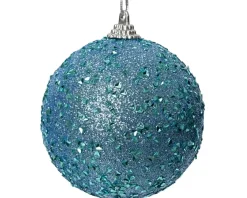 Pallina Di Natale D.8Cm Sugar Blue Con Glitter