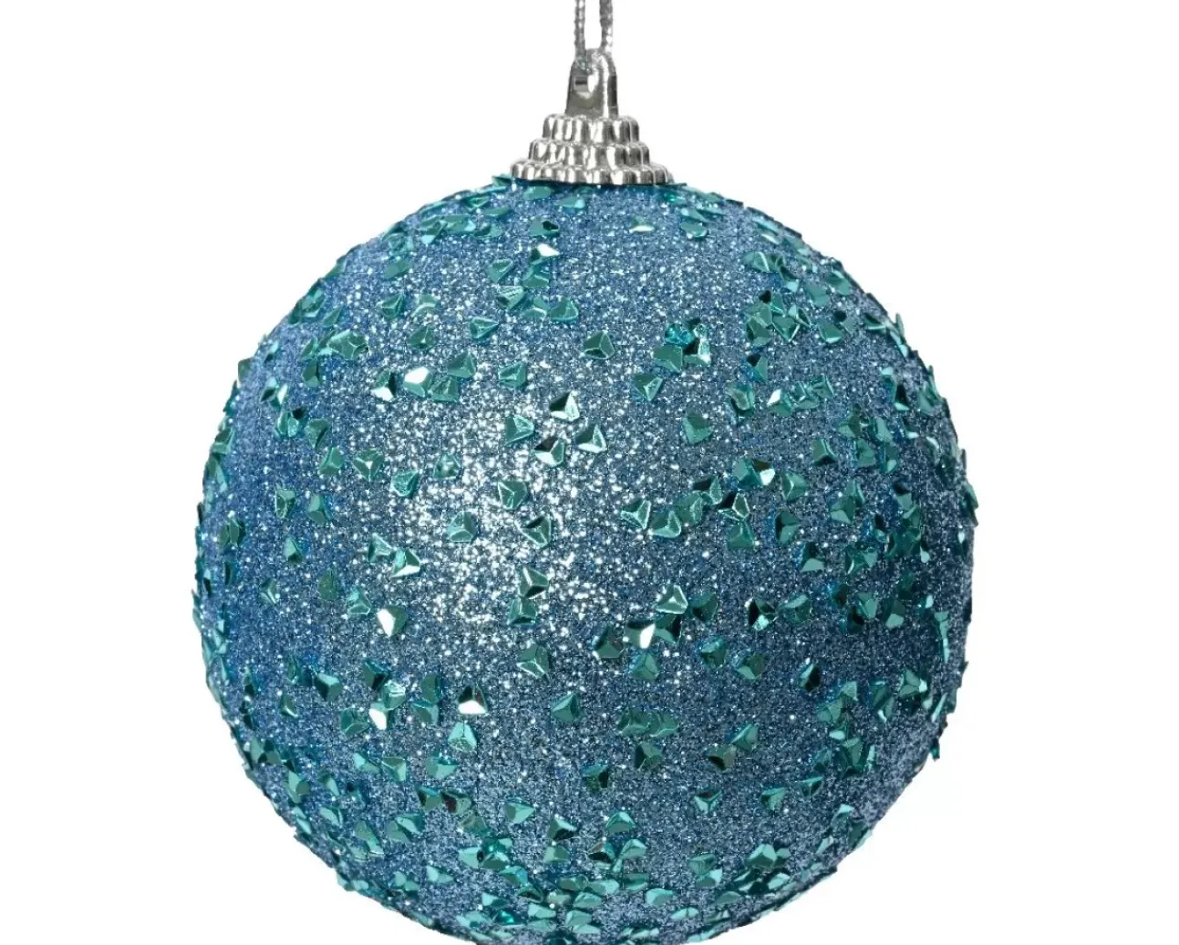 Pallina Di Natale D.8Cm Sugar Blue Con Glitter