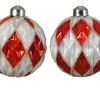 1 Pallina Di Natale Rosso/Bianco 8Cm Modello Assortito