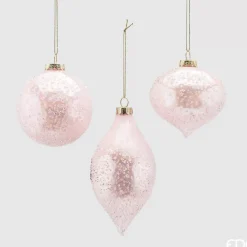 Pallina Rosa In Vetro 8Cm Rosa Assortita