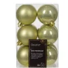 12 Palline Di Natale D.6Cm Colore Pistacchio Lucido/Opaco