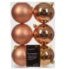 6 Palline Di Natale D.8Cm Colore Rame Lucido/Opaco