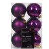 12 Palline Di Natale D.6Cm Colore Viola Lucido/Opaco