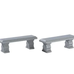 Panca In Pietra - Plaza Bench, Set Da 2