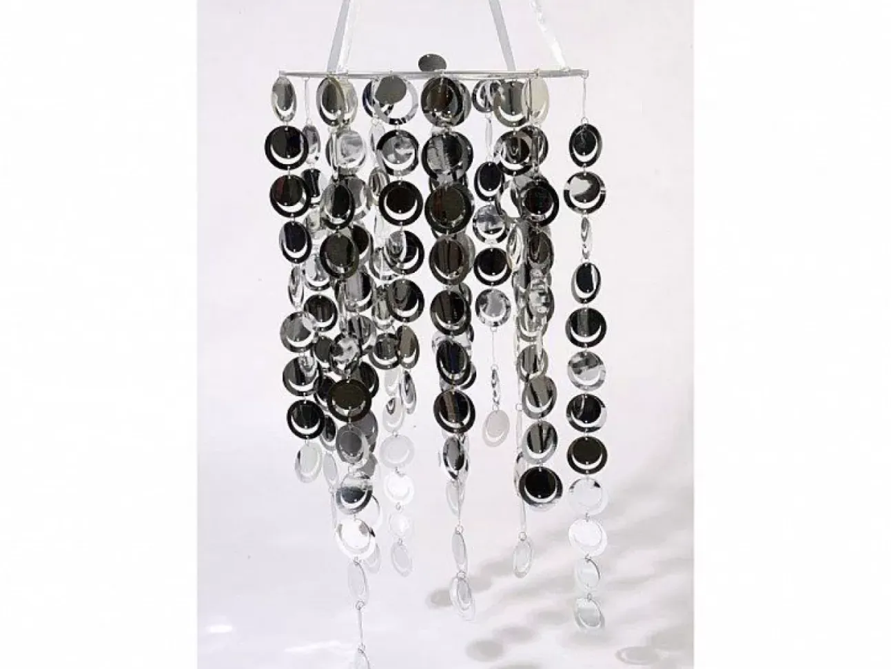 Paralume 30X60Cm Argento Lucido Pendente