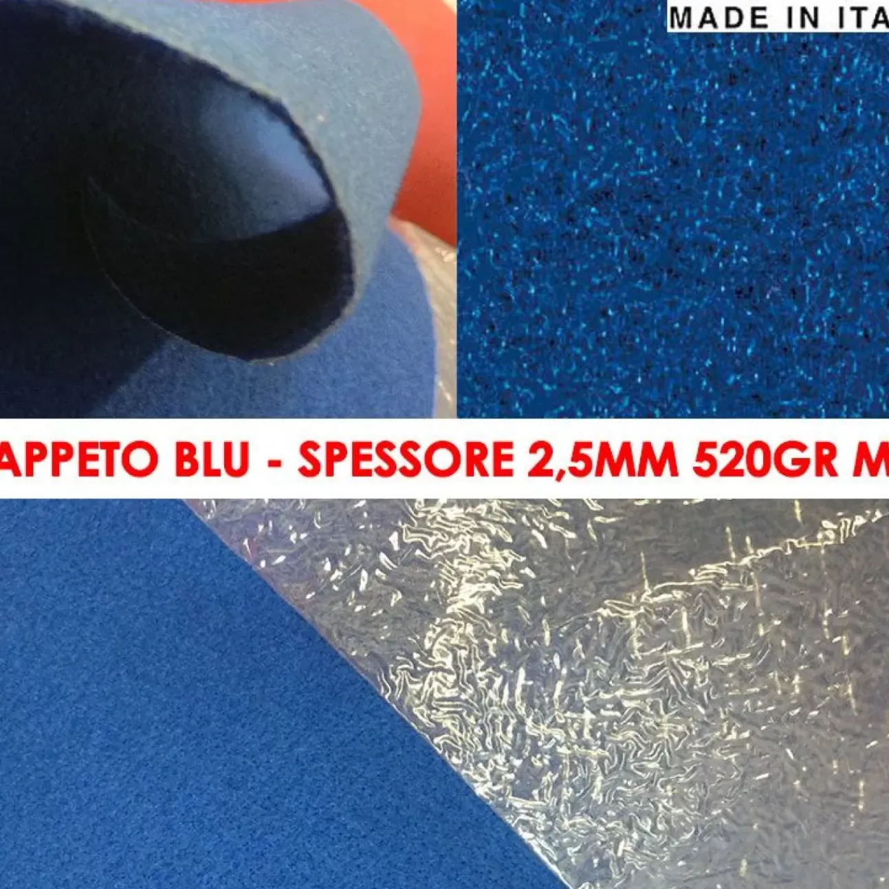 Passatoia Magic Blu Con Pellicola Protettiva Mq A Scelta