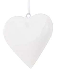 Pendaglio Shyla Cuore Bianco In Metallo 10X10Cm