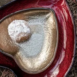 Piattino Cuore Oro In Vetro