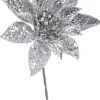 Pick Poinsettia Argento H22,5Cm