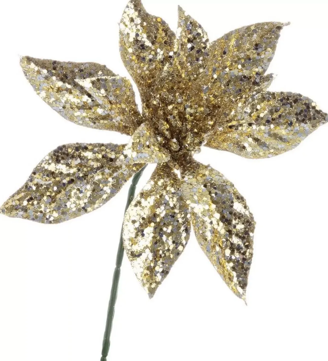 Pick Poinsettia Oro H22,5Cm