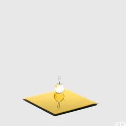 Portacandele Con Base Specchio Quadrata 20X20 Oro