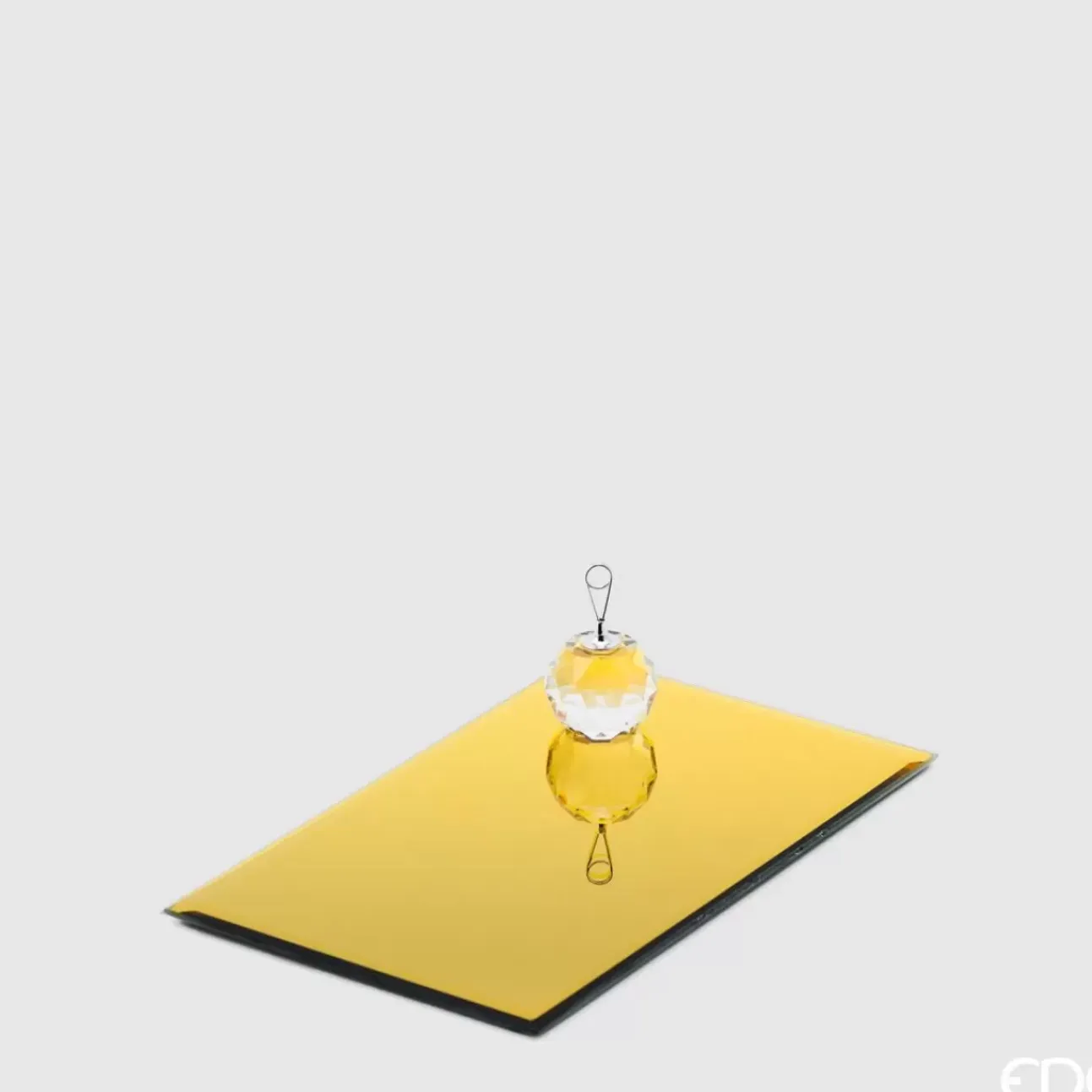 Portacandele Con Base Specchio Rettangolare 25X15,5Cm Oro