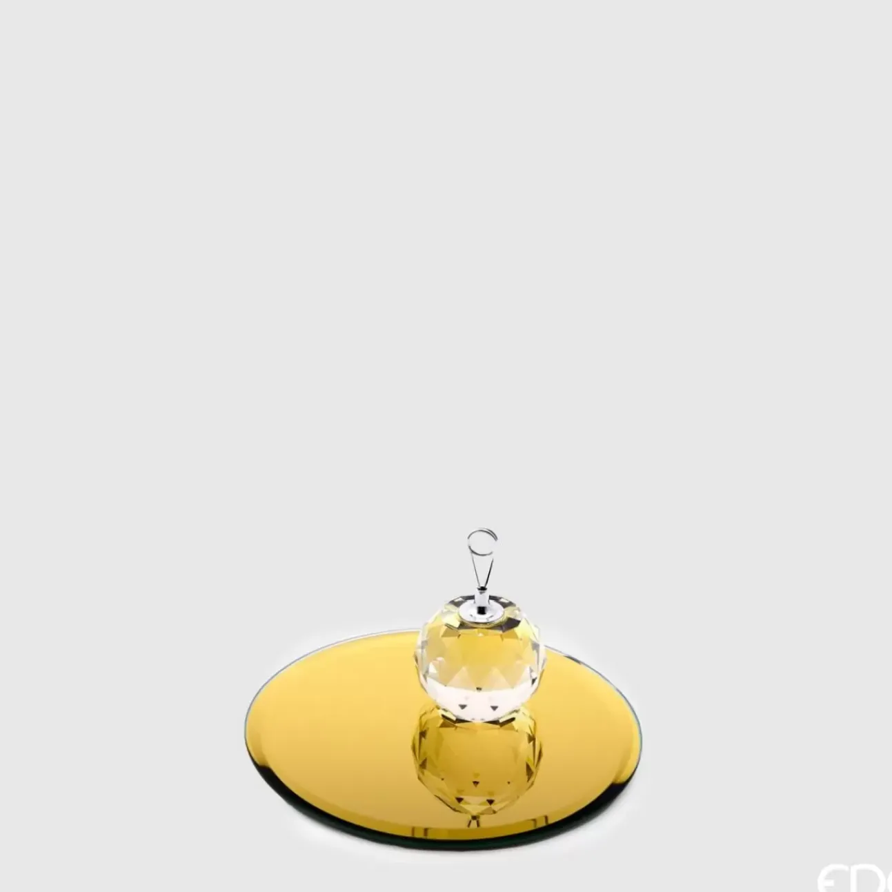 Portacandele Con Base Specchio Rotonda 12Cm Oro